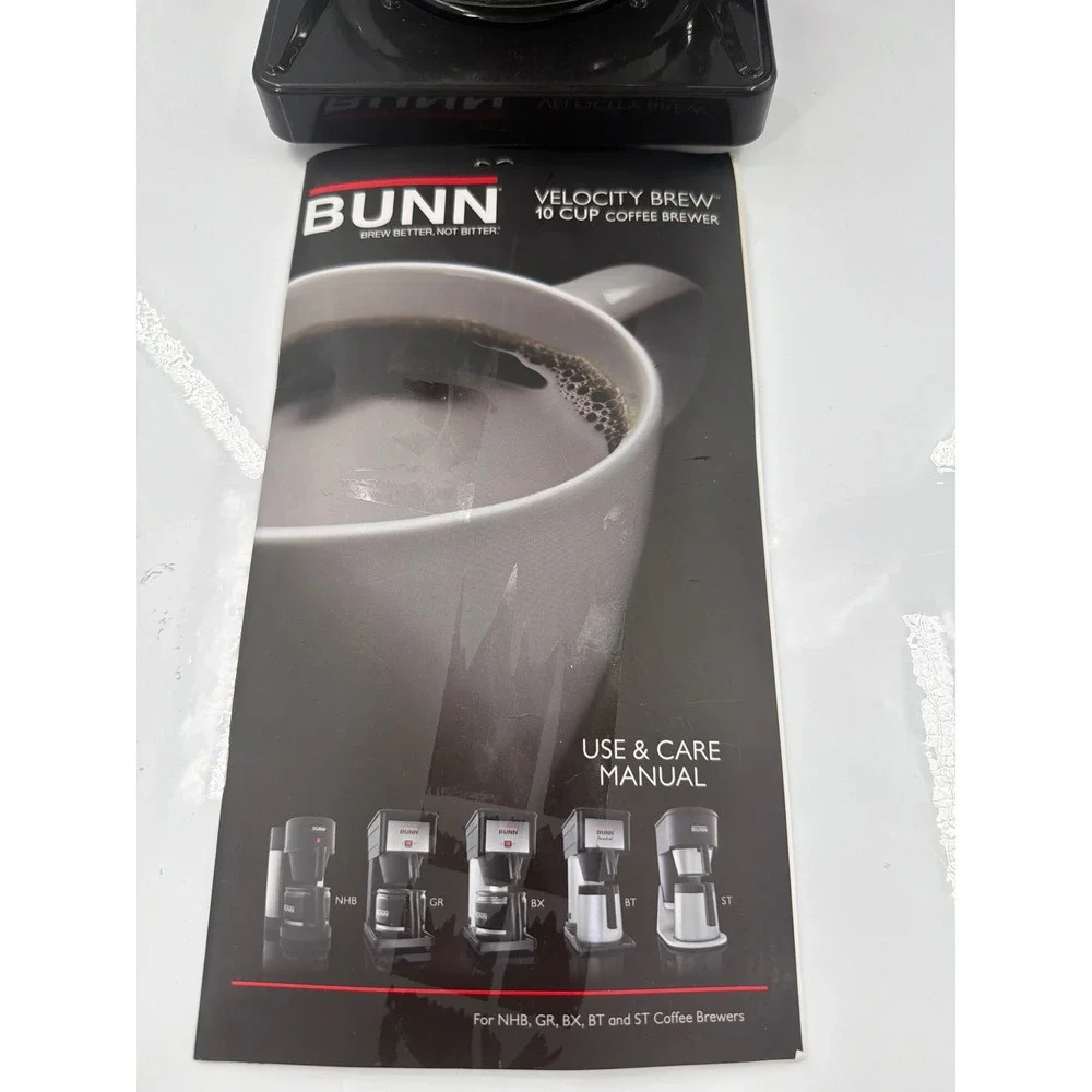 Bunn Velocity Brew 10 Cup Coffee Maker Black Stainless Steel GR Box Manual